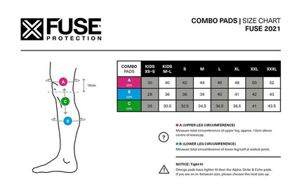 FUSE Omega 100 Combo Knee/Shin Pads Kids XS/S